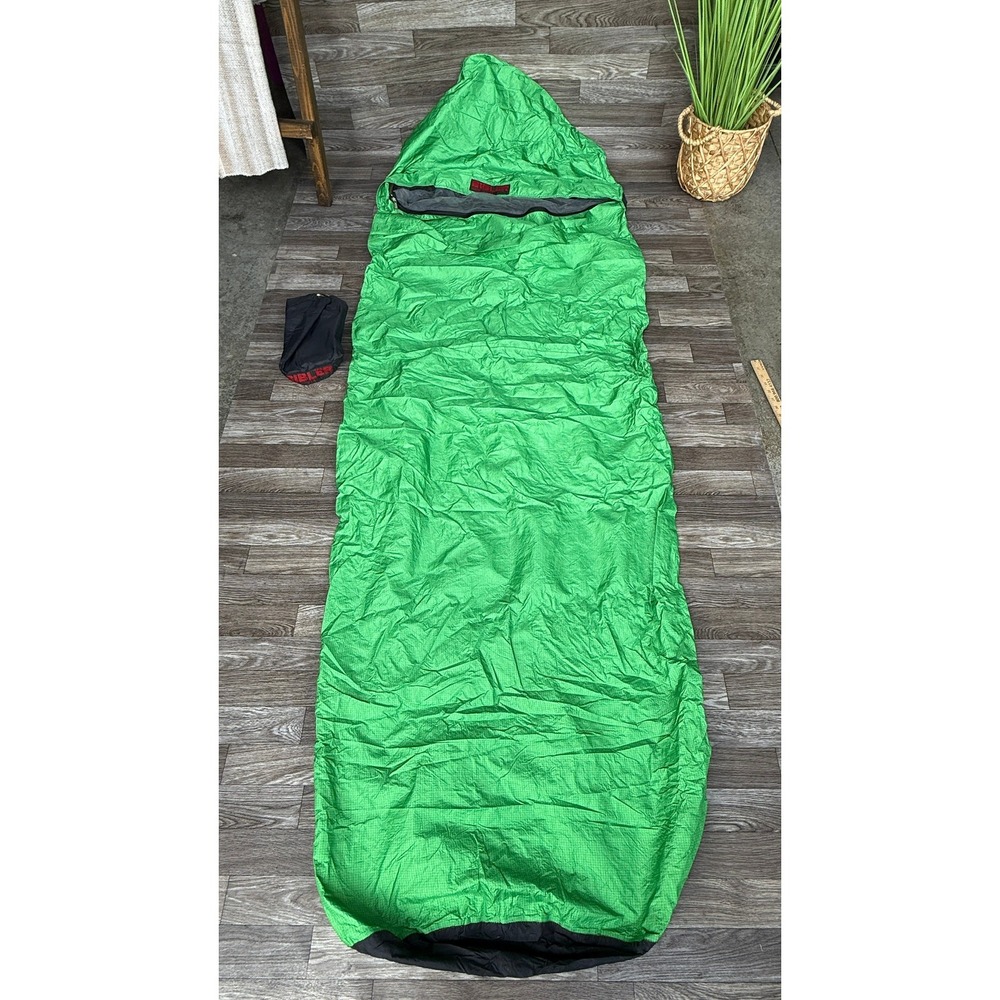 Bibler Vintage 90s Waterproof Bivy Sack Bug Mesh Screen 92x33 Green Made USA